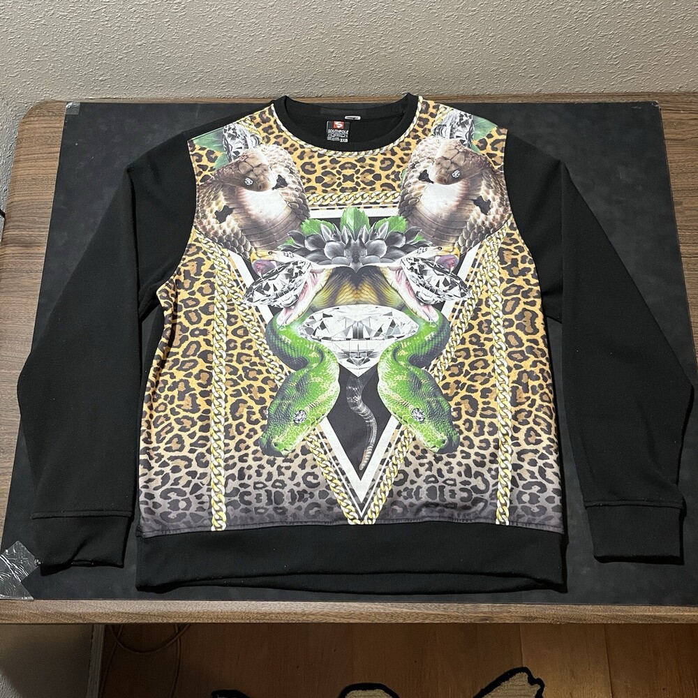Southpole Crewneck South Pole Y2k Sweatshirt Vintage Snakes Diamonds Leopard